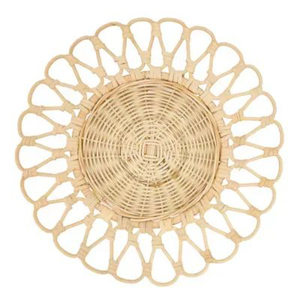 Set de table rond en rotin tressé écologique, fait main, pour la restauration en gros et la décoration de table bohème - Product Image 3