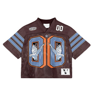 T-shirt en maille rétro, vêtement urbain tendance, tissu doux et aérien, design rétro, style estival léger - Product Image 6