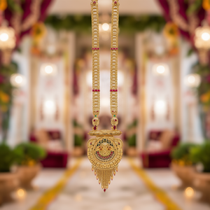 ชุดสร้อยคอยาวดีไซน์เนอร์ meenakari ชั้นดี11058995GL ขึ้นรูปราชวงศ์ - Product Image 3