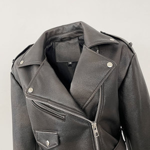 Chaqueta de Motocicleta de PU para Hombre, Otoño, con Capucha, Cierre de Cremallera, Cuello Alto, Transpirable, Impermeable, Ecológica, de Alta Calidad, para Adultos - Product Image 6