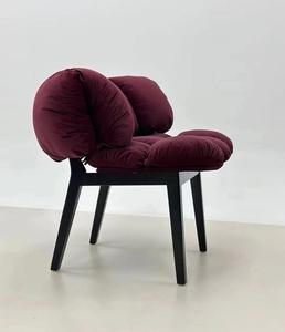 เก้าอี้กำมะหยี่สำหรับห้องนั่งเล่นสไตล์ร่วมสมัย ดีไซน์ไม่มีที่วางแขน ผ้าเนื้อนุ่ม เบาะนั่งกว้าง โครงสร้างแข็งแรง เฟอร์นิเจอร์สำหรับตกแต่งภายในอย่างมีสไตล์ - Product Image 4