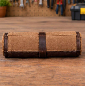 Bolsa enrollable de cuero premium para herramientas, organizador de herramientas manuales para mecánicos y técnicos, personalización de marca OEM a precio razonable. - Product Image 5
