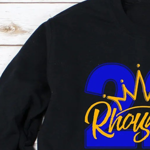 Sigma Rhoyalty Crewneck Sweatshirt <b>Black</b> Color Custom Graphic Printed Pullover Casual <b>Long</b> <b>Sleeve</b> Fleece <b>Top</b> Streetwear Fashion - Product Image 5