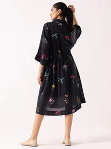 Women's Girls' Printed Maxi Dress Pure Cotton Indian Block Print Casual Summer Evening Party Wholesale Long Midi Bulk Buttons - Product Image 4