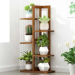 Support à plantes polyvalent en bois pour intérieur et extérieur, étagère à fleurs à plusieurs niveaux, présentoir à plantes en bois naturel pour la maison - Product Image 2