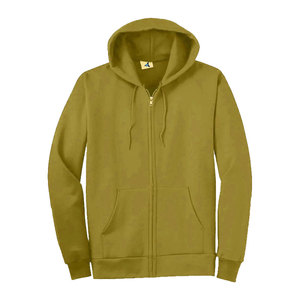 Men's Hooded Zipper Sweatshirt Solid Color Regular Fit Casual Knitted 100% Cotton Breathable 400g Autumn Wear Digital Printing - Product Image 2