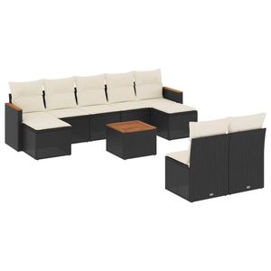 Conjunto de Sofás de Jardín Color Crema Negro - Product Image 2