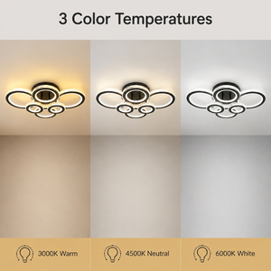 Modern Ring Led Ceiling Lamp Acrylic Iron Dimmable 3Cct Remote Control For Home Living Room Bedroom <b>Dining</b> Room - Product Image 4