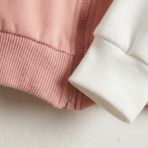 Women's <b>Cropped</b> Hooded Color Block <b>Zip</b>-<b>Up</b> Sweatshirt Cotton Bamboo Fiber Knitted Casual Spring Short Length Full Sleeve - Product Image 5