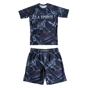 Conjunto Deportivo con Estampado de Nebulosa Espacial, Tela Técnica Antipilling, Uniforme de Gimnasio Avanzado, Conjunto de Rashguard para MMA - Product Image 1