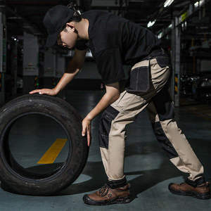 Pantalones de Trabajo para Hombre, con Múltiples Bolsillos, Transpirables, de Poliéster, Algodón y Lona, Estilo Otoñal, Peso Medio - Product Image 4