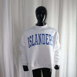 เสื้อสเวตเชิ้ตคอกลม ISLANDERS สีเทาขี้เถ้า ผ้าฟลีซ 100% คอตตอน ปักลาย สำหรับฤดูหนาว แบบยูนิเซ็กส์  ข้อมูลสินค้า.fzyps Sports - Product Image 3