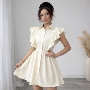 เดรสยาวผ้าซาตินเนื้อนุ่มแบบมีริบบิ้น แขนกุด ความยาวปานกลาง สไตล์ลำลอง สำหรับผู้หญิง ขายส่งจากโรงงานโดยตรงจากยุโรป สหรัฐอเมริกา และบังกลาเทศ - Product Image 1