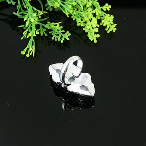 Natural Rainbow <b>Moonstone</b> Gemstone Silver Plated Gift <b>Ring</b> Size 6 - Product Image 2