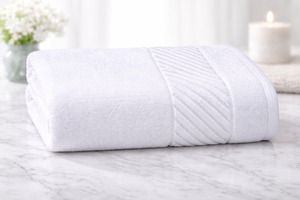 Serviette de bain en microfibre blanche, séchage rapide, absorbante, tissée, douce, pour hôtel et usage domestique - Product Image 3