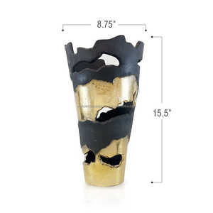 Florero de hierro decorativo para el hogar, florero dorado martillado, decoración de Metal personalizada, jarrones europeos de cristal, forma personalizada - Product Image 5