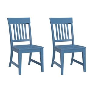 Wallace & Bay Haidel Blue Slat schienale sedie da pranzo Set di 2 - Product Image 2