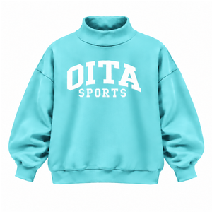 Sudadera Aqua Oversized de Cuello Alto Unisex, Gruesa, de Manga Larga, Ajuste Holgado, Estampado Personalizado, Estilo Casual Urbano, Invierno - Product Image 1