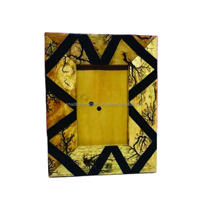 Cadre photo en bois de résine artisanale avec incrustation d'os Cadre photo décoratif en MDF et corne pour intérieurs de maison et d'hôtel - Product Image 2