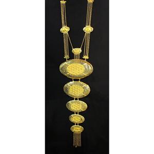 Necklace With Earrings <b>Jewellery</b> Set Goldplated Pure <b>Brass</b> High Quality Uae Dubai Necklace Design Necklace <b>Jewellery</b> Set - Product Image 2
