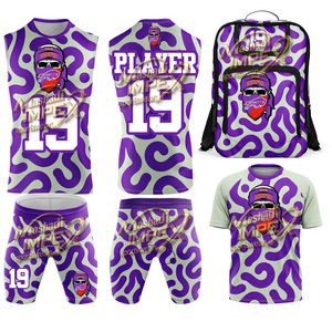 7v7 Flag Football Uniform Customizable Printed Sublimation <b>Compression</b> Jerseys Breathable Anti-Bacterial Moisture-Wicking Adult - Product Image 1