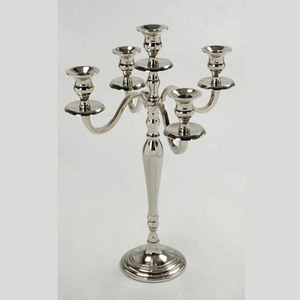 Romantic Glass 5 Arm Candle Stand Crystal <b>Candelabra</b> for Anniversary Dinner and Wedding Decor - Product Image 1