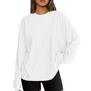 Camiseta de algodón lisa de alta calidad para mujer - Product Image 1