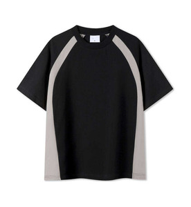 <b>Men's</b> <b>Pink</b> Short Sleeve <b>T</b> <b>Shirt</b> Color Block O Neck Maroon Contrast Trim Sporty Tee Panel <b>t</b> <b>shirt</b> - Product Image 2