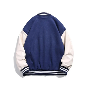 Chaqueta Varsity Personalizada de Lana y Poliéster para Hombre, Estilo Bomber de Béisbol, Cortavientos, Manga Larga, con Botones, Ropa Exterior Universitaria - Product Image 2