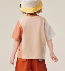 Factory Custom Logo Boxy Fit Pattern 100% Organic Kids Tshirt Cotton Vintage Drop Sleeve Oversize Solid T-shirt for Kids - Product Image 6