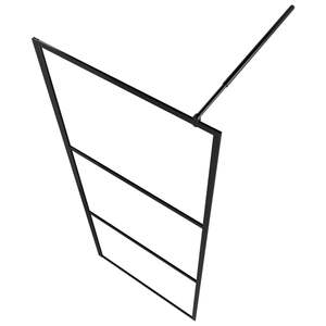 Mampara de Ducha Negra de 35.4"x76.8" con Estante, Vidrio ESG y Marco de Aluminio - Product Image 5