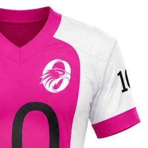 Camiseta Deportiva de Fútbol Americano de Manga Corta Rosa y Blanca, Ligera y Transpirable, para Clubes Escolares - Product Image 6