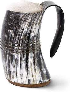 Mug en corne de buffle fait main, forme naturelle, thème animal sculpté, objet d'art de collection, artisanat buraq - Product Image 5