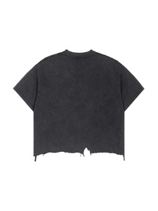 T-shirt Homme Personnalisé Col Rond en Coton Épais à Épaules Tombantes, Coupe Oversize avec Patch Appliqué, Coupe Courte et Ample - Product Image 3