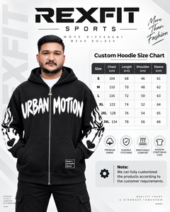 Custom <b>Black</b> <b>Zip</b> <b>Up</b> <b>Hoodie</b> Men Graphic Print Streetwear Oversized Fleece Sweatshirt Sleeve Art Custom Label Winter Casual <b>Hoodie</b> - Product Image 3
