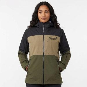 Men's <b>Waterproof</b> Hooded Jacket Color Blocking Polyester Casual <b>Winter</b> Outdoor <b>Coat</b> With Embroidered Logo Front Zipper - Product Image 5