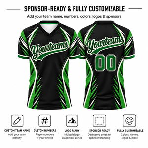 Maillot personnalisé sublimé à col en V unisexe à manches courtes en polyester anti-humidité pour adultes – Tenue de sport pour équipe - Product Image 4