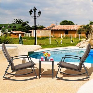 Set di 3 Pezzi di Mobili a Dondolo in Rattan per Patio - Product Image 6