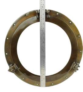 กรอบหน้าต่างทรงกลมอลูมิเนียมสีบรอนซ์โบราณสำหรับตกแต่งผนังสไตล์เรือเดินสมุทร - Product Image 2