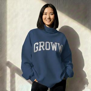 Sudadera de cuello alto extragrande para mujer, de poliéster/algodón, con logotipo personalizado en la parte delantera, para invierno. - Product Image 2