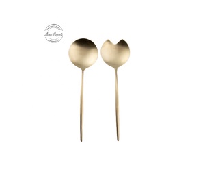 Modern Brass <b>Salad</b> Server Set Sleek Design Premium Quality Eco-Friendly Dishwasher Safe for Elegant Dining Kitchen Serving Table - Product Image 2