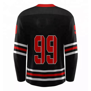 Maillot de hockey sur glace personnalisable avec nom d'équipe, design uni, 100 % polyester, séchage rapide, respirant, confortable, couleurs et logo personnalisés - Product Image 2