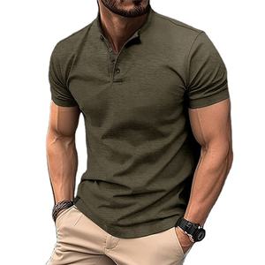 Achetez un polo homme slim fit d'été, chemise polo décontractée de couleur unie, grande taille, style sport. - Product Image 6