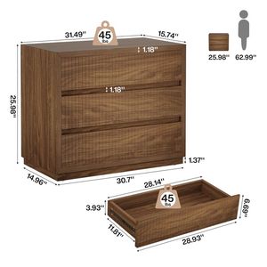 Mesa de Noche con Gran Espacio de Almacenamiento, Mueble de Almacenamiento para Sala de Estar con Cómodas, Muebles Elegantes - Product Image 5