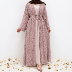 Two Tone Dubai <b>Abaya</b> Elegant <b>Prayer</b> <b>Abaya</b> for Women Premium Nida Fabric <b>Abaya</b> Casual Everyday <b>Abaya</b> Middle East Style <b>Abaya</b> - Product Image 3