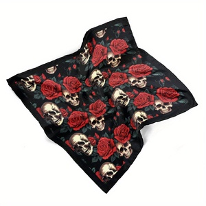 Fashion Custom <b>Silk</b> Satin Floral <b>Square</b> Head <b>Scarves</b> & Bandanas for Women-High Quality Outdoor Use All Seasons - Product Image 5