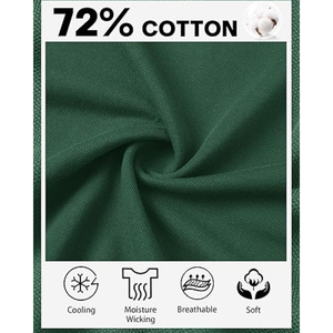 Polo de Algodón Piqué para Hombre - Camisa de Golf de Manga Corta con Bolsillo, Estilo Clásico Casual que Absorbe la Humedad - Product Image 5