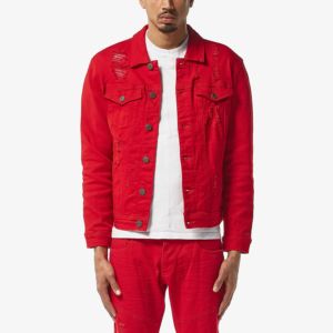 Veste en jean en coton sur mesure pour homme, style décontracté, effet vieilli, bleue - Product Image 2