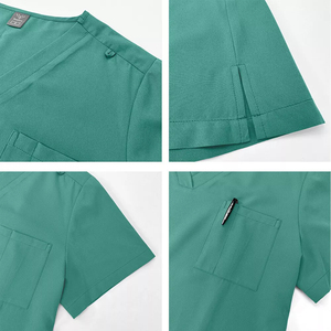 Women Fashion Medical <b>Scrubs</b> <b>Set</b> Soft Stretchy Spandex Jogger Nurse Hospital Uniform Breathable Tops - Product Image 3
