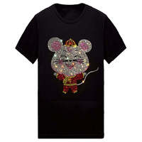 T-shirt élégant surdimensionné avec strass, design scintillant de qualité supérieure, tissu 100% coton, séchage rapide, respirant, tenue décontractée pour les soirées